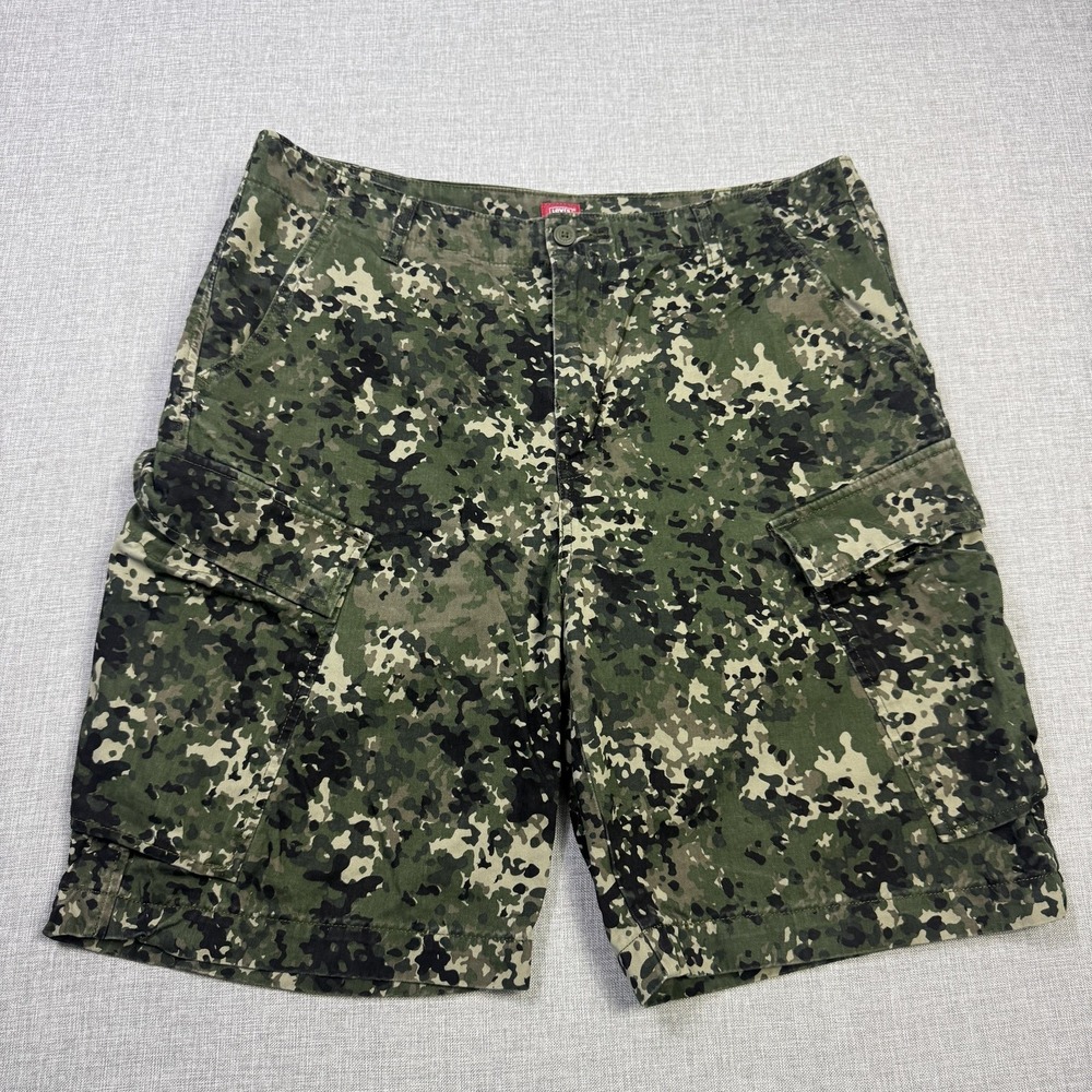 Levi's XX Cargo Military Army Camouflage‎ Shorts Mens 36 Green Cotton 11" Inseam